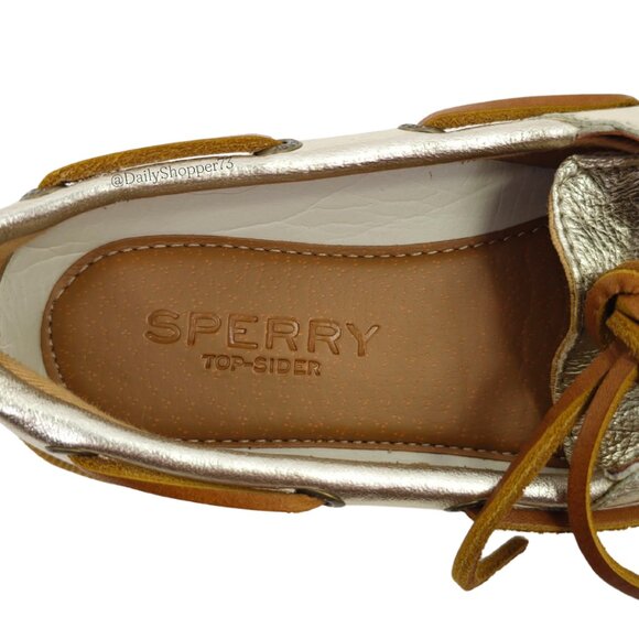 Sperry Top-Sider Platinum “Rudder” Women's Leather and Suede Boat Shoes - Picture 6 of 9